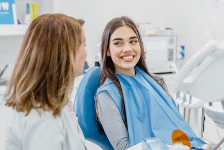 Young woman at the dentist