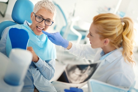 Dentist appointment of a middle-aged woman
